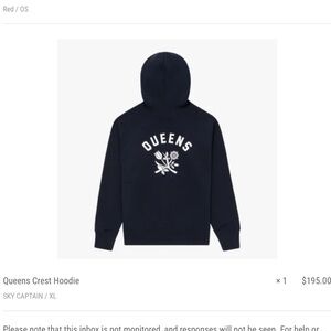 Aime Leon Dore Navy Hoodie with White Label